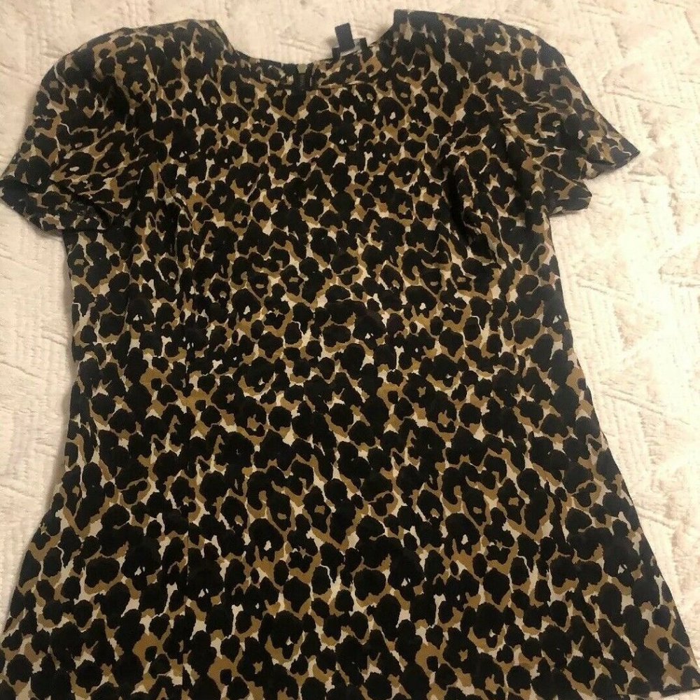 Ann Taylor Blouse Top Silk Blend Leopard Print sz4